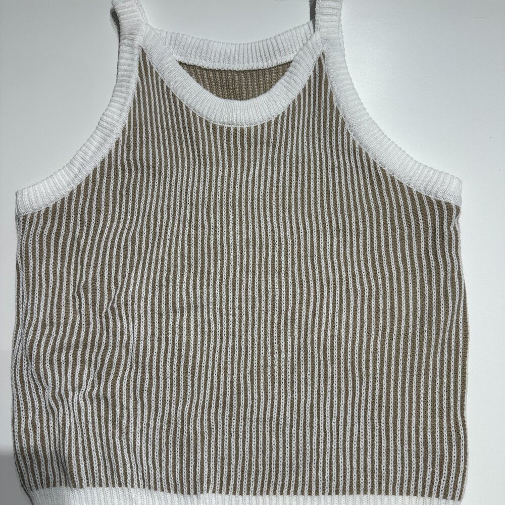 Sleeveless striped sweater